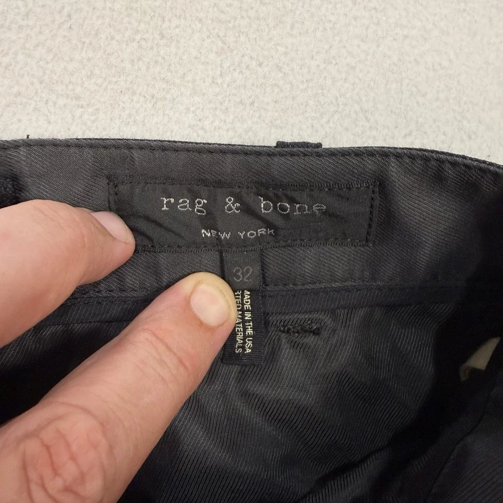 Rag & Bone Men's Charcoal Gray Black‎ Wool Blend Dress Pants Size 32 Button Fly